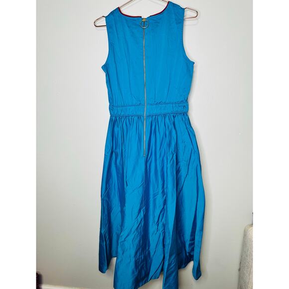 ROKSANDA COLLECTIVE Bright Blue V-Neck Sleeveless Zipper Back Midi Dress Size 6 - Picture 4 of 15